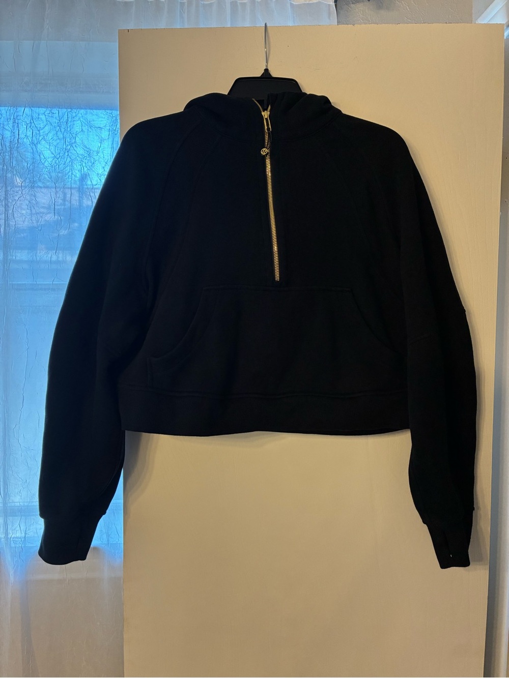 lululemon athletica Black Half-Zip Hoodie with Gold Zipper